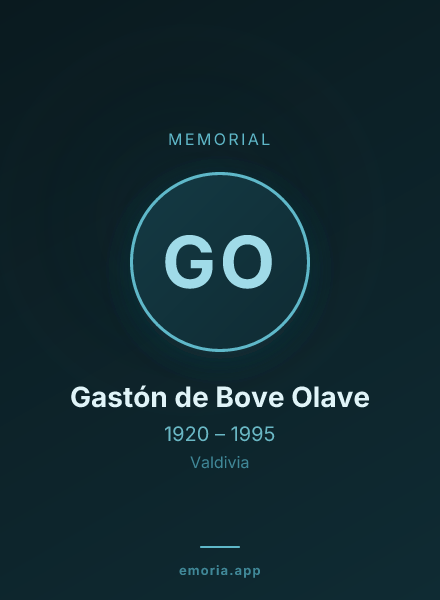 Memorial portrait of Gastón de Bove Olave