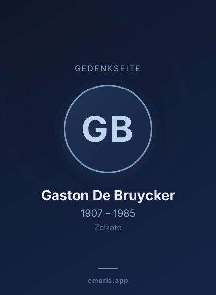 Gedenkportrait von Gaston De Bruycker