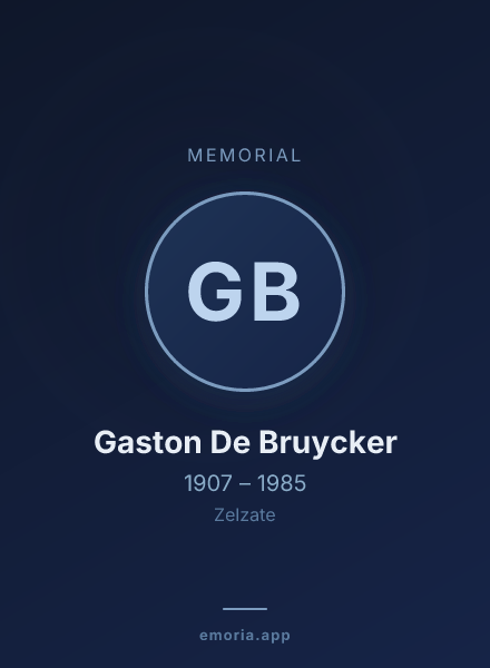Memorial portrait of Gaston De Bruycker