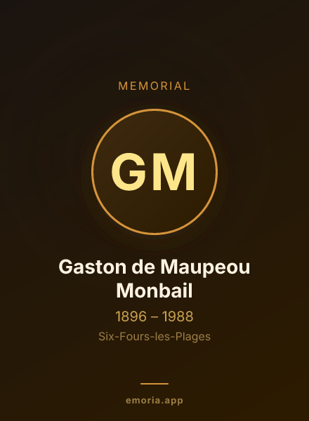 Memorial portrait of Gaston de Maupeou Monbail