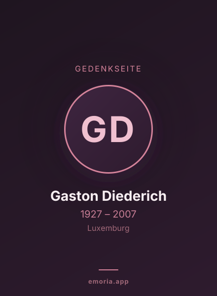 Gedenkportrait von Gaston Diederich