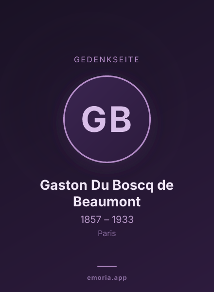 Gedenkportrait von Gaston Du Boscq de Beaumont