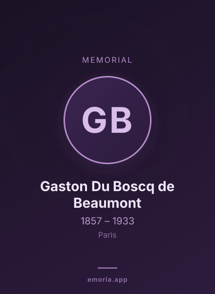 Memorial portrait of Gaston Du Boscq de Beaumont