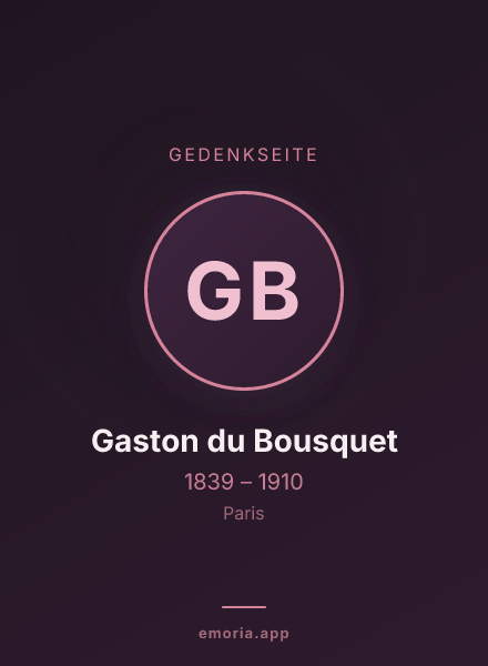 Gedenkportrait von Gaston du Bousquet