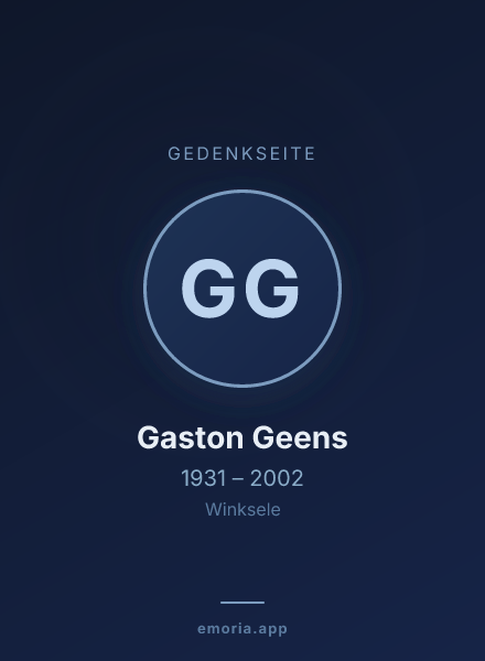 Gedenkportrait von Gaston Geens