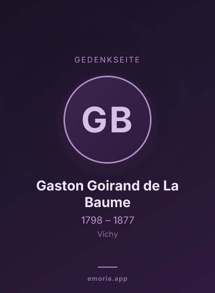 Gedenkportrait von Gaston Goirand de La Baume
