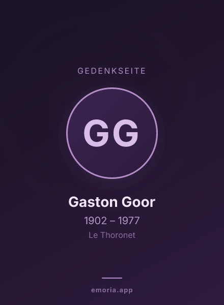 Gedenkportrait von Gaston Goor