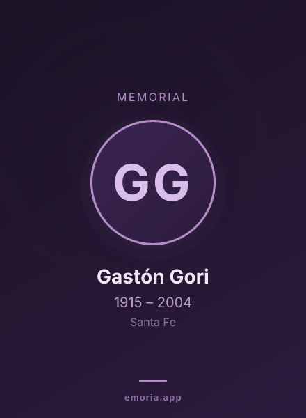 Memorial portrait of Gastón Gori