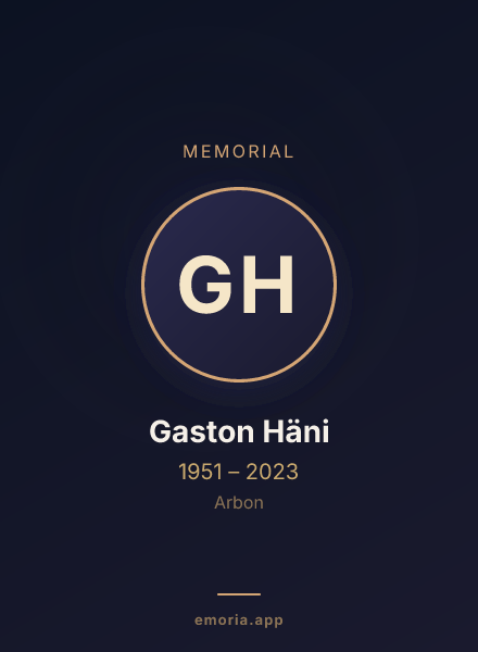 Memorial portrait of Gaston Häni