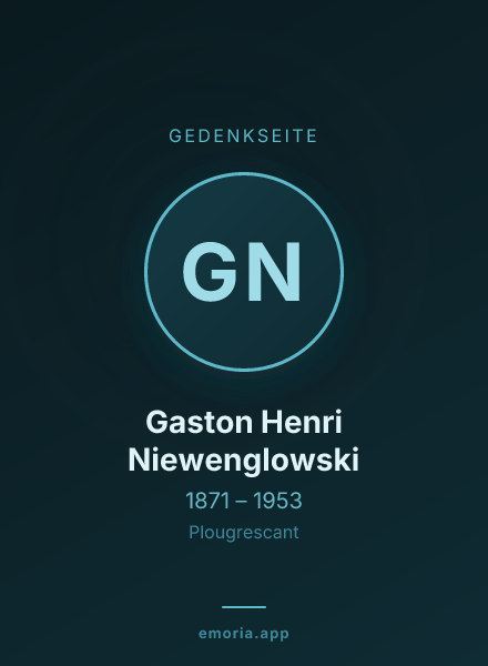 Gedenkportrait von Gaston Henri Niewenglowski