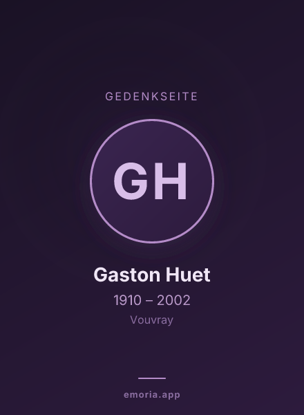 Gedenkportrait von Gaston Huet