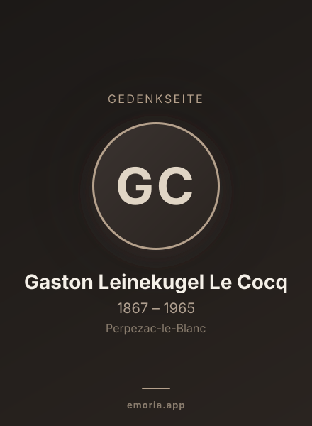 Gedenkportrait von Gaston Leinekugel Le Cocq