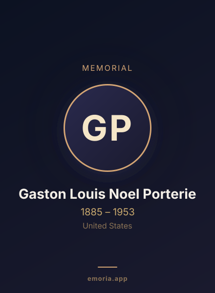 Memorial portrait of Gaston Louis Noel Porterie