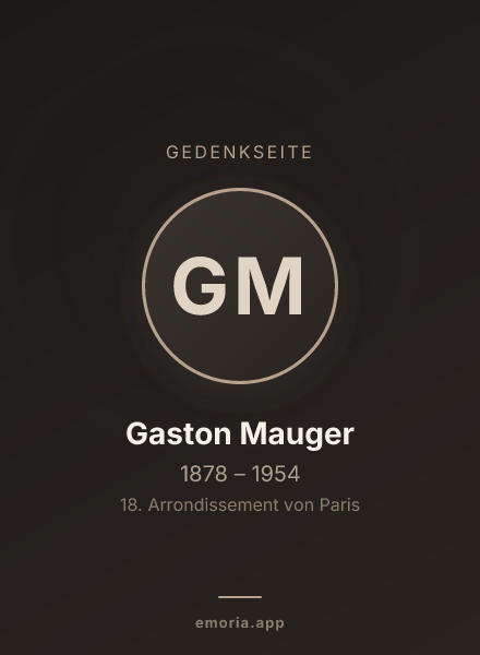 Gedenkportrait von Gaston Mauger
