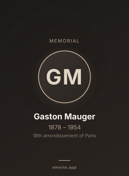 Memorial portrait of Gaston Mauger
