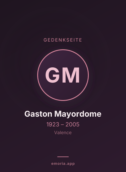 Gedenkportrait von Gaston Mayordome