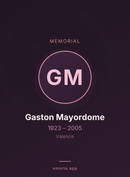 Memorial portrait of Gaston Mayordome