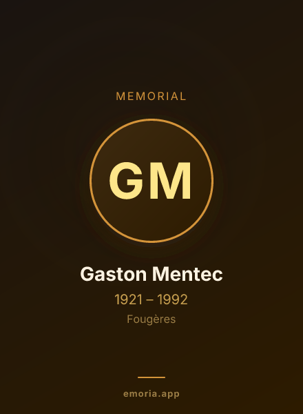 Memorial portrait of Gaston Mentec