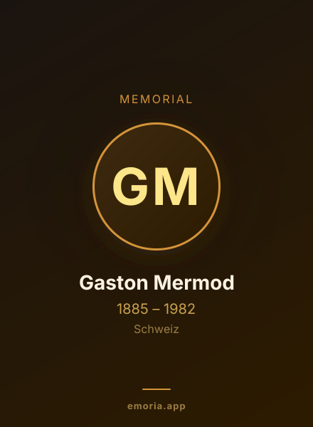 Memorial portrait of Gaston Mermod
