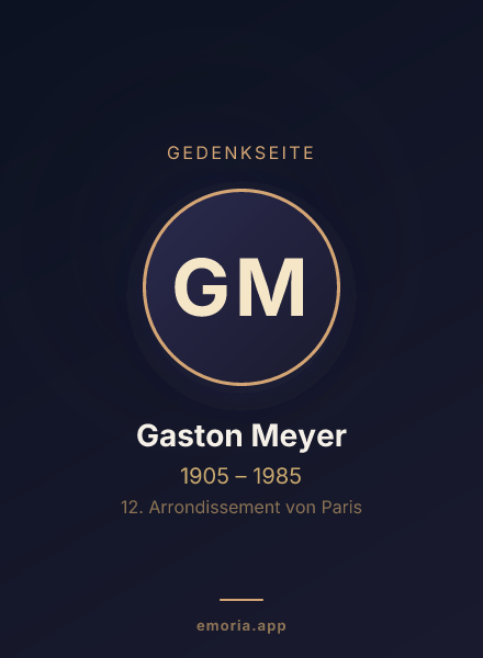 Gedenkportrait von Gaston Meyer