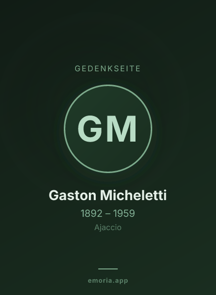Gedenkportrait von Gaston Micheletti