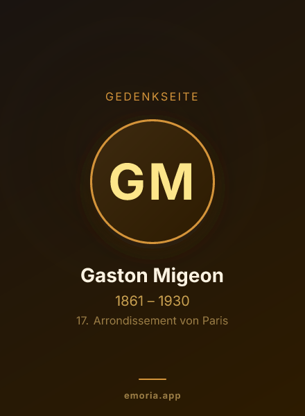 Gedenkportrait von Gaston Migeon