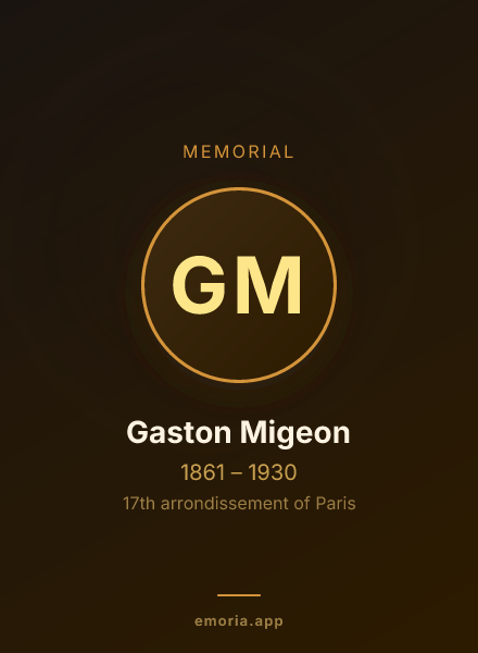 Memorial portrait of Gaston Migeon