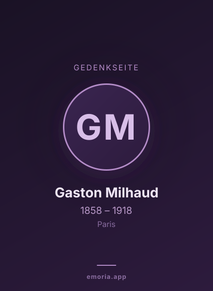 Gedenkportrait von Gaston Milhaud