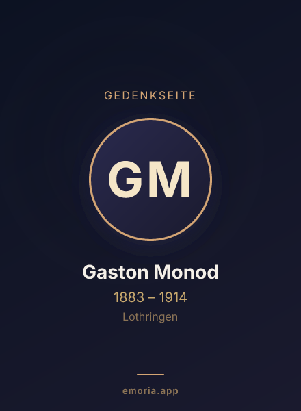 Gedenkportrait von Gaston Monod