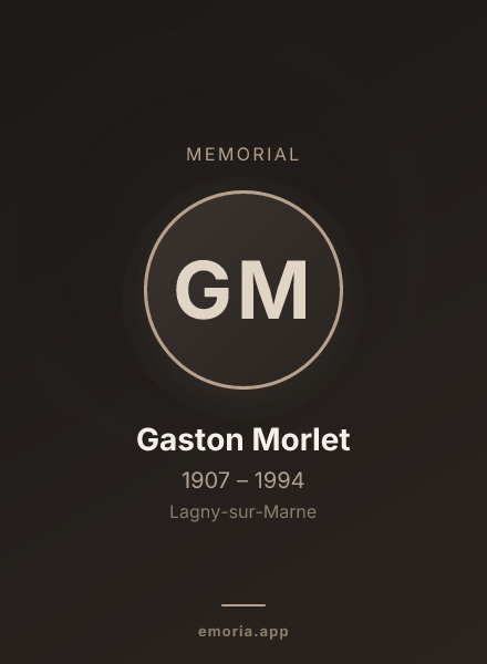 Memorial portrait of Gaston Morlet