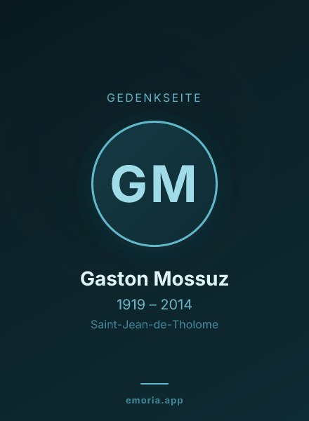 Gedenkportrait von Gaston Mossuz