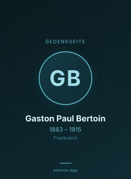 Gedenkportrait von Gaston Paul Bertoin