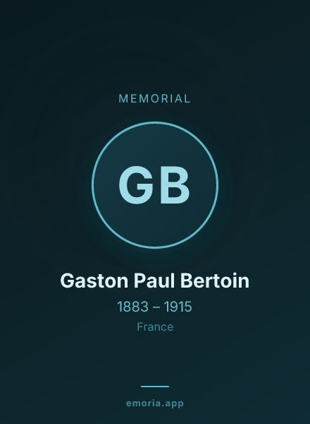 Memorial portrait of Gaston Paul Bertoin