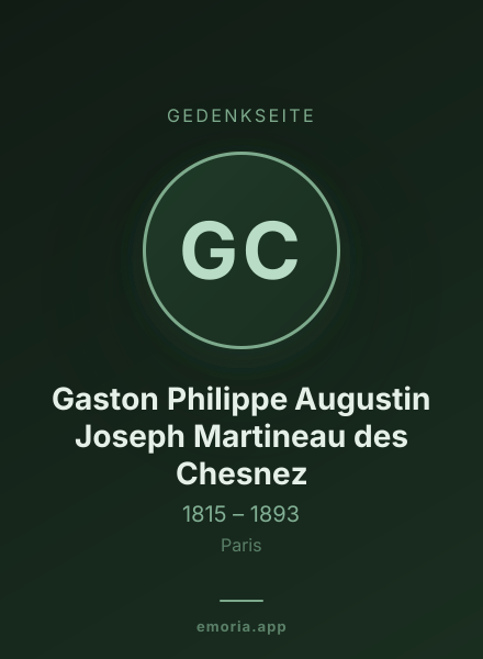 Gedenkportrait von Gaston Philippe Augustin Joseph Martineau des Chesnez