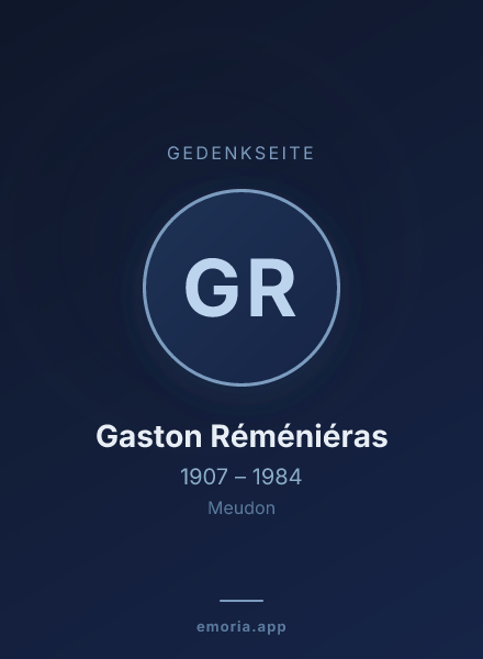 Gedenkportrait von Gaston Réméniéras