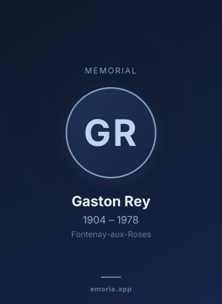 Memorial portrait of Gaston Rey