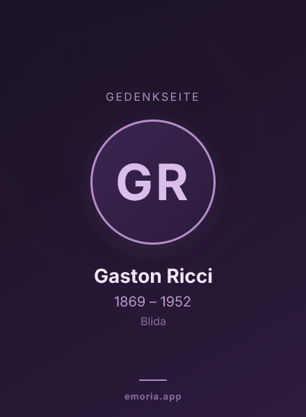 Gedenkportrait von Gaston Ricci