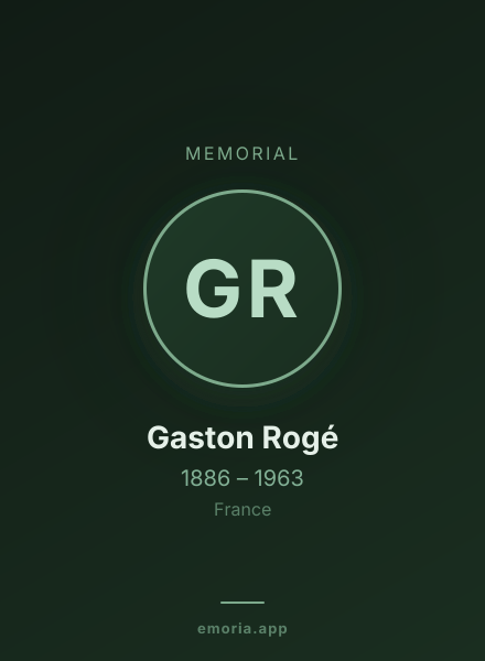 Memorial portrait of Gaston Rogé