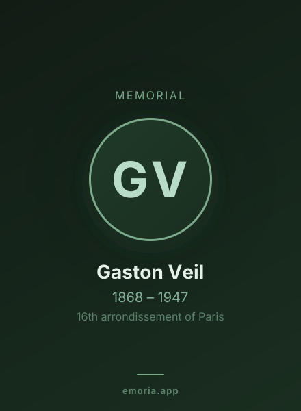Memorial portrait of Gaston Veil