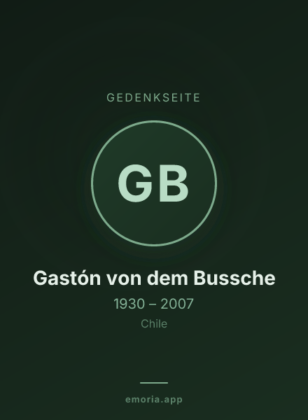 Gedenkportrait von Gastón von dem Bussche