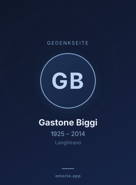 Gedenkportrait von Gastone Biggi