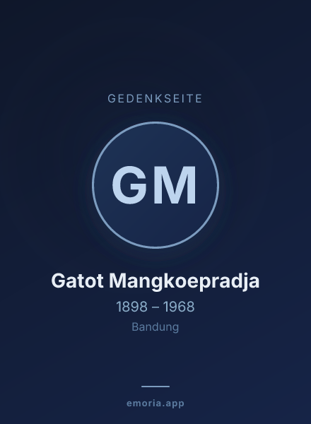 Gedenkportrait von Gatot Mangkoepradja