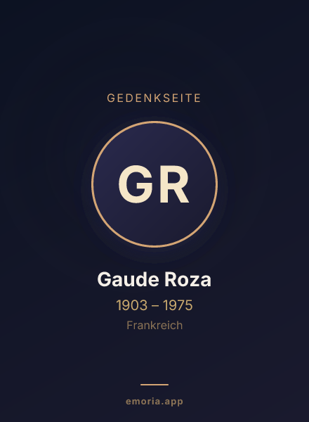 Gedenkportrait von Gaude Roza