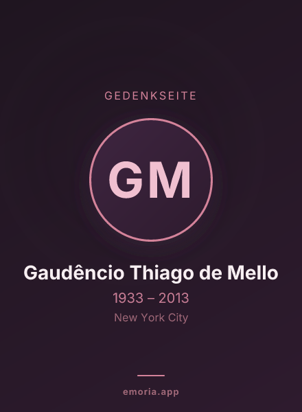 Gedenkportrait von Gaudêncio Thiago de Mello
