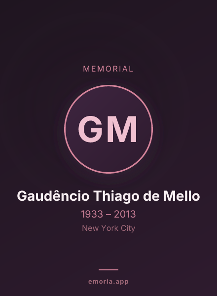 Memorial portrait of Gaudêncio Thiago de Mello