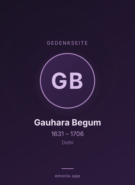 Gedenkportrait von Gauhara Begum
