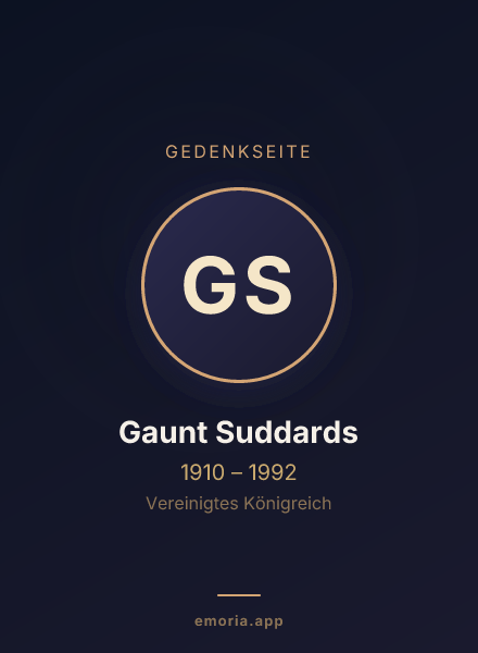 Gedenkportrait von Gaunt Suddards