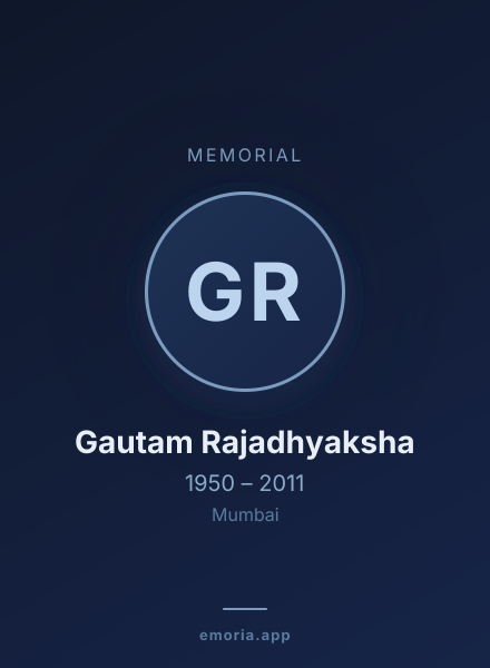 Memorial portrait of Gautam Rajadhyaksha