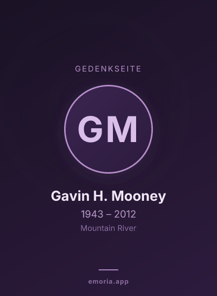 Gedenkportrait von Gavin H. Mooney