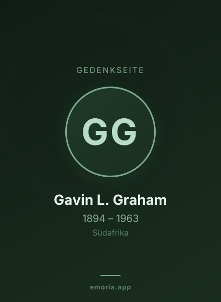 Gedenkportrait von Gavin L. Graham